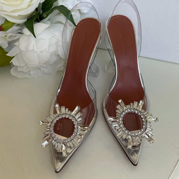Amina Muaddi Begum Crystal Sling Back PVC - Picture 3 of 7